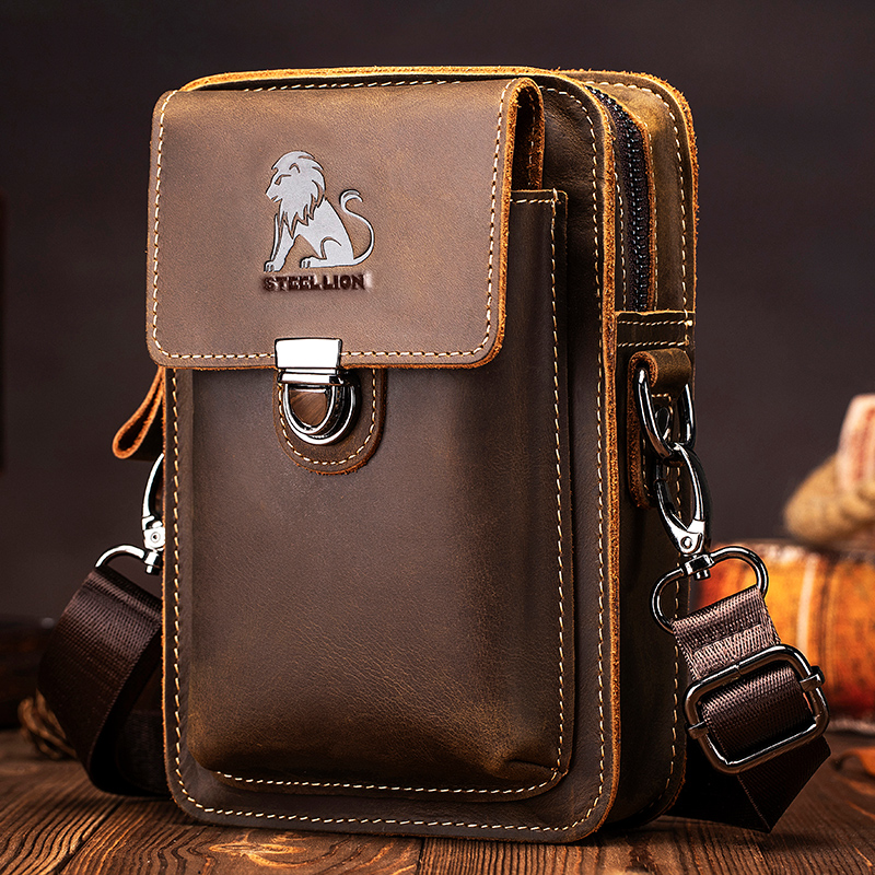 Saddle Bag Leather - Skóra Crazy Horse Męska torba na