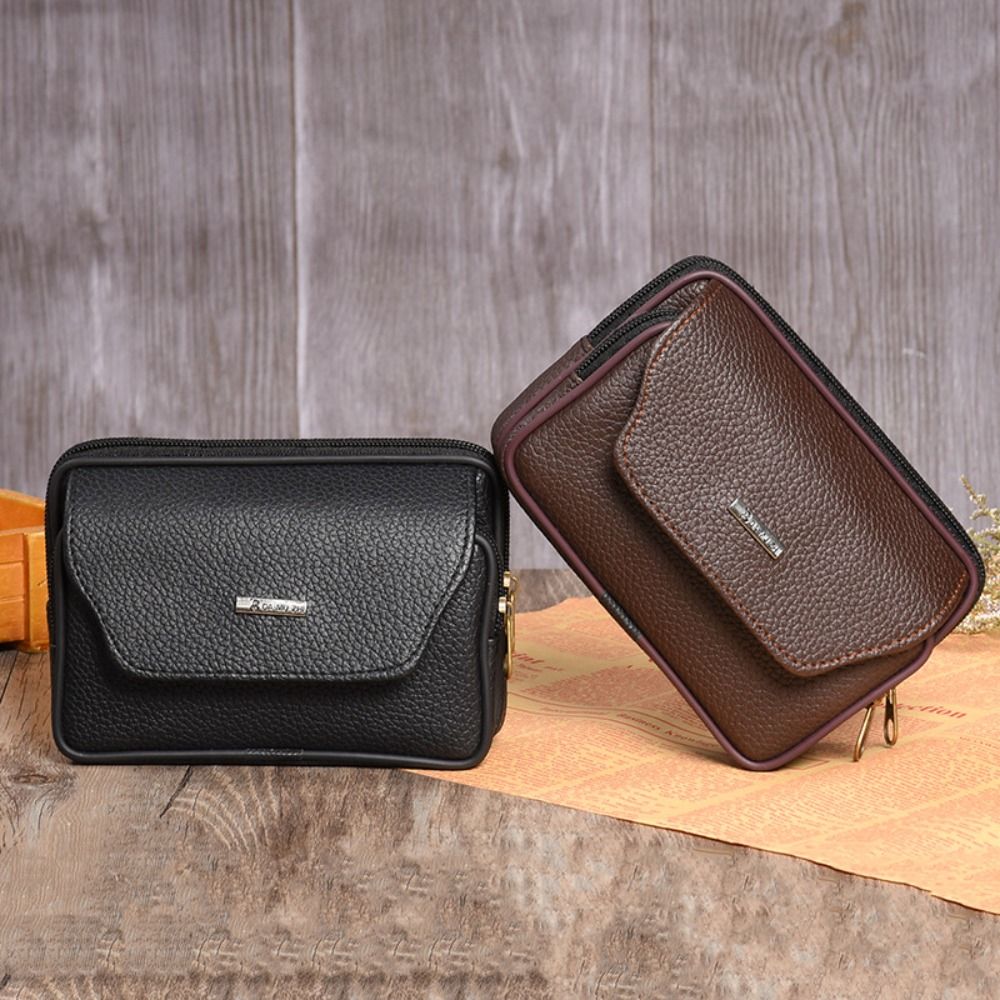 Saddle Bag Leather - Męska saszetka biodrowa z PU skóry,