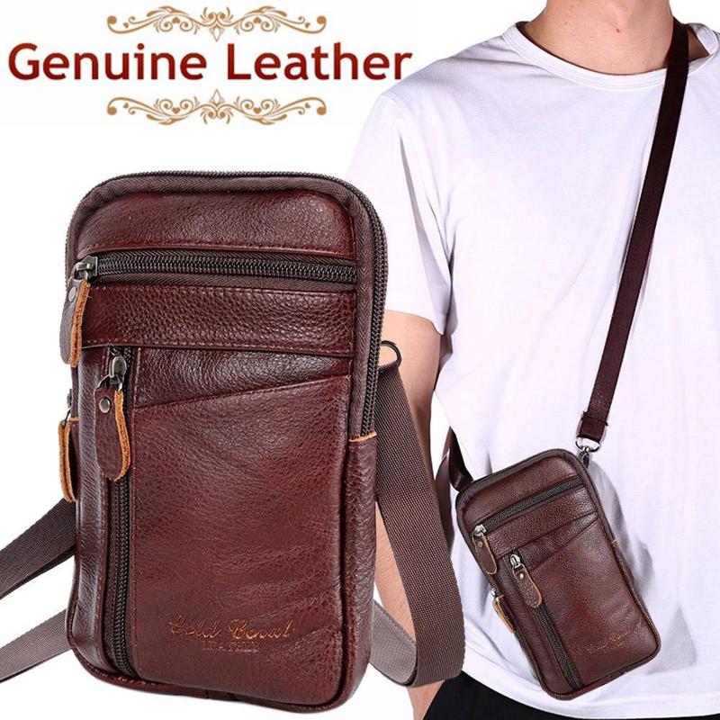 Saddle Bag Leather - Męska torba ze skóry naturalnej, pionowa