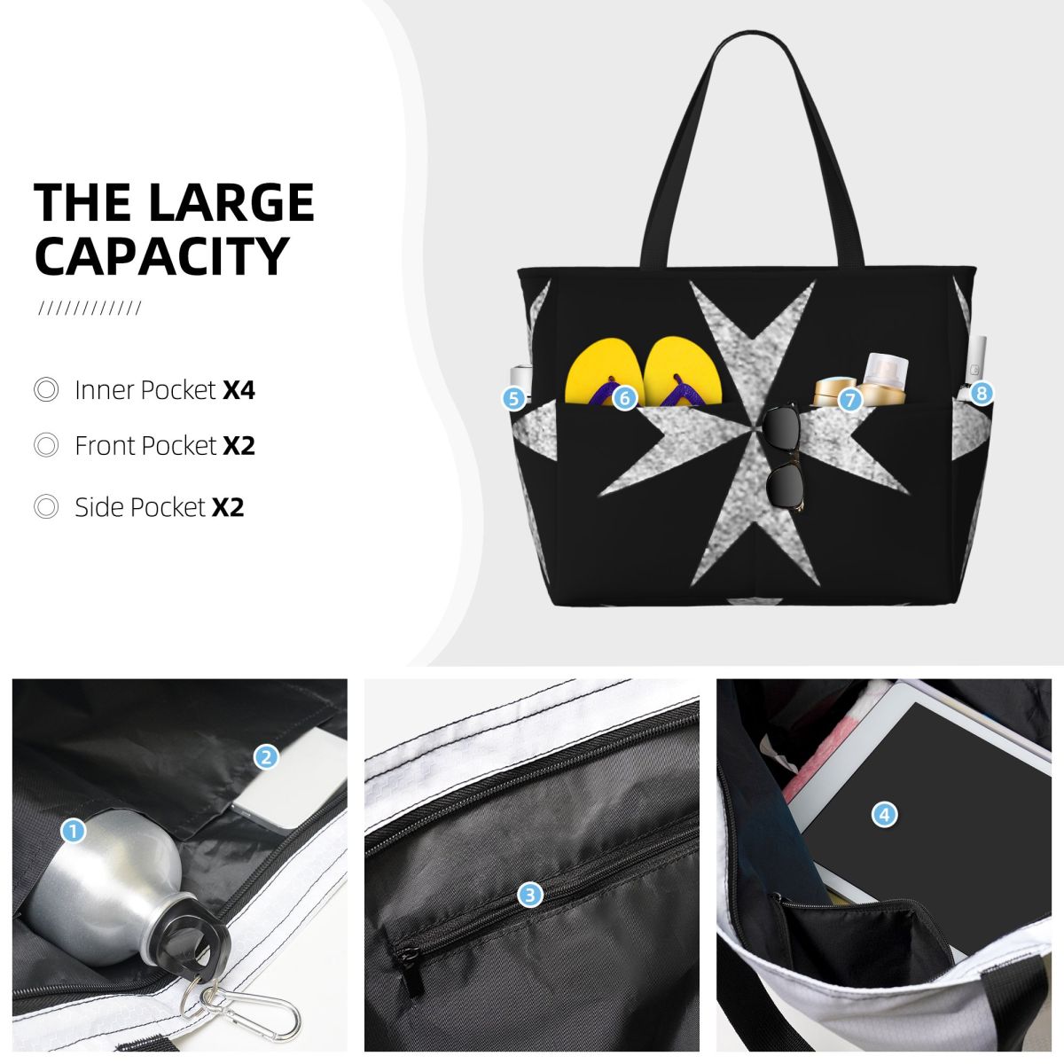 Torba plażowa z krzyżem maltań – Women Bags Malta recenzja i cena