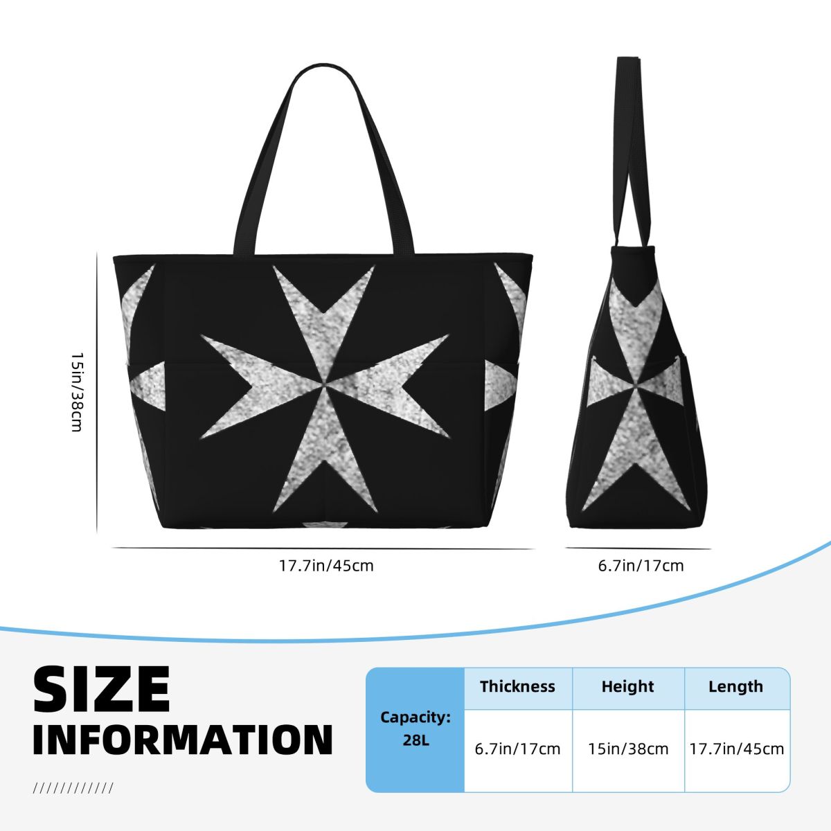Torba plażowa z krzyżem maltań – Women Bags Malta recenzja i cena