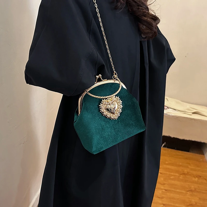 Łańcuchy Aksamitna ramka Serce – Women Hand Bags Sale recenzja i cena