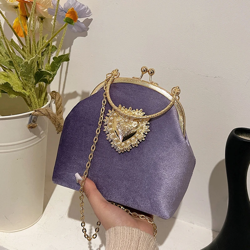 Łańcuchy Aksamitna ramka Serce – Women Hand Bags Sale recenzja i cena