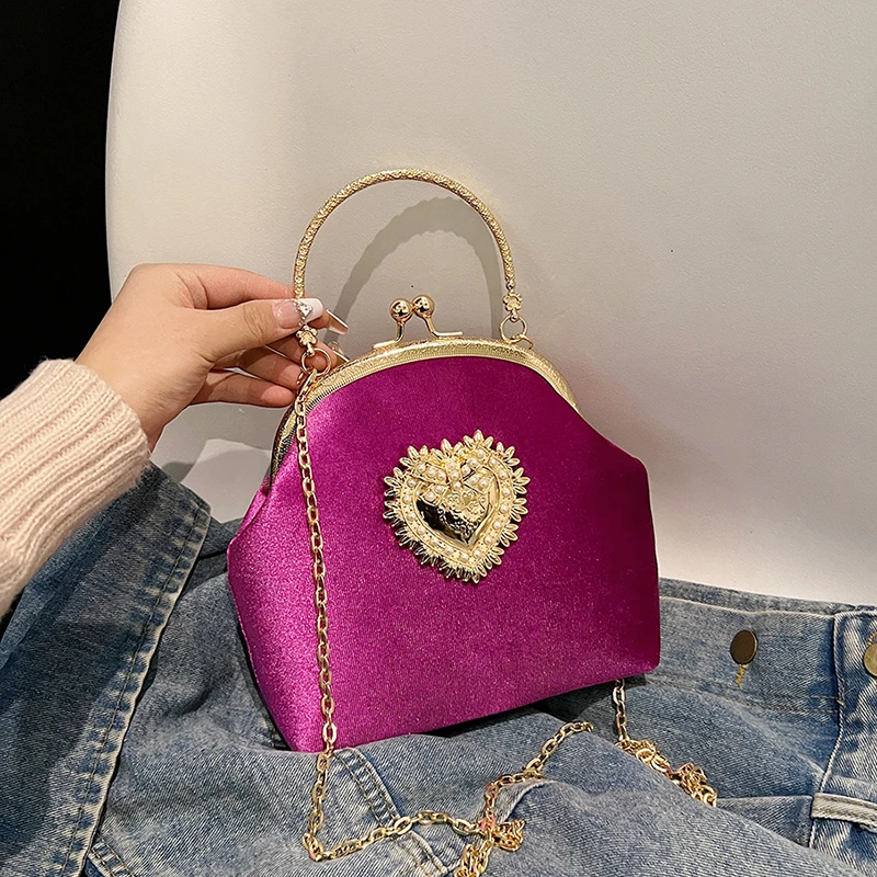 Łańcuchy Aksamitna ramka Serce – Women Hand Bags Sale recenzja i cena